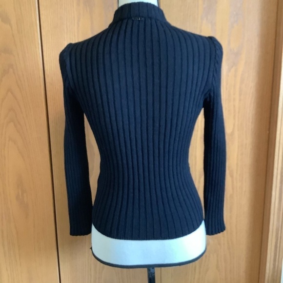 St. John Sport Black Zip-Up Rib Knit Cardigan Sz-P - Picture 4 of 9